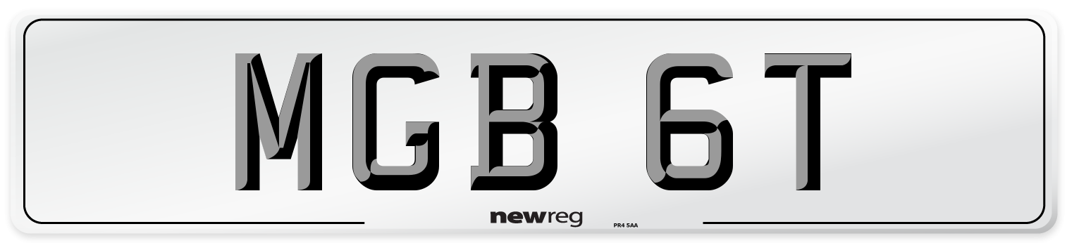 MGB 6T Number Plate from New Reg